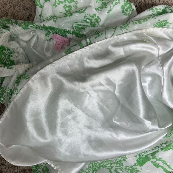 Lilly Pulitzer Darleena Maxi Dress Womens XS Green Off Shoulder Spring Fever - Picture 14 of 15